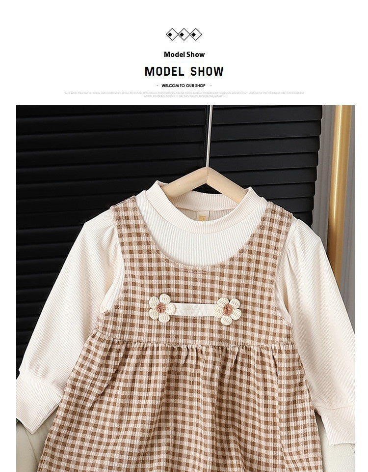 Baby Round-Neck Long-Sleeved Dress