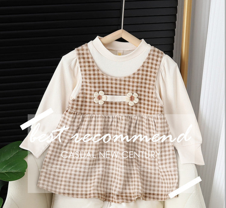 Baby Round-Neck Long-Sleeved Dress