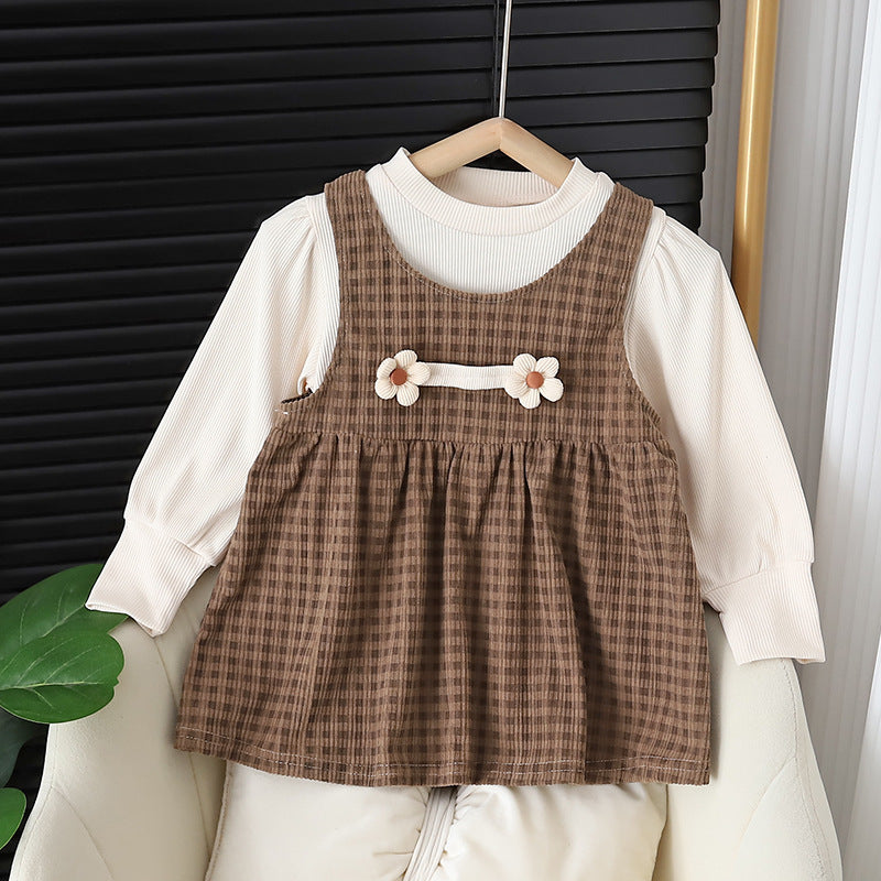 Baby Round-Neck Long-Sleeved Dress